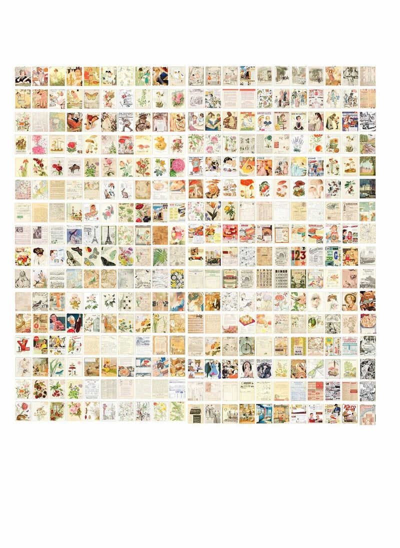 Generic - 400Pcs Junk Journal Vintage DIY Material Paper Journaling Supplies Scrapbooking Paper Retro Decorative Antique Art Craft Diary Journal Embellishment Supplies - Image 1