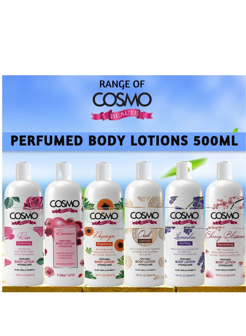 Cosmo Beaute Oud Luxurious Perfumed Body Lotion 500ML With Luxurious Oud Fragrance To Indulge Rejuvenate Your Senses Glowing Hydration Aloe Vera Vitamin E Skin Care Lotions - Image 3