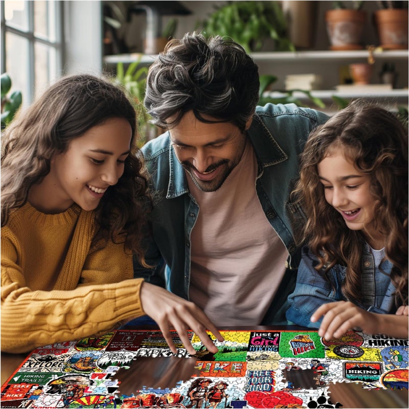 White Mountain 1000 Piece Jigsaw Puzzle Outdoor Nature Collage Puzzles with Large Pieces Gift for Adults and Family 24"x30" - I Love Hiking - Image 4