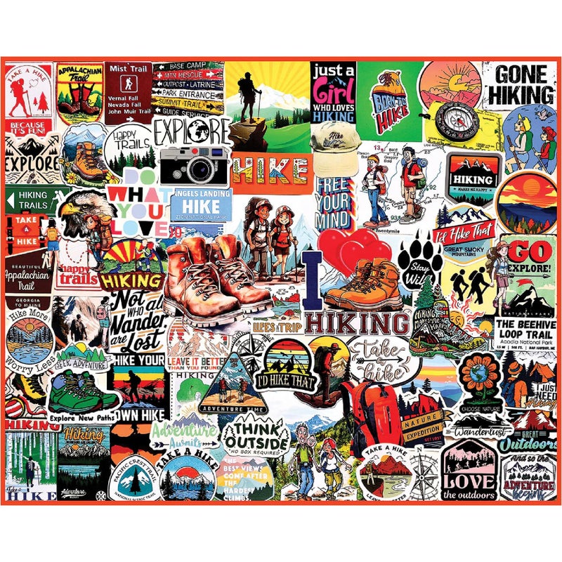 White Mountain 1000 Piece Jigsaw Puzzle Outdoor Nature Collage Puzzles with Large Pieces Gift for Adults and Family 24"x30" - I Love Hiking - Image 3