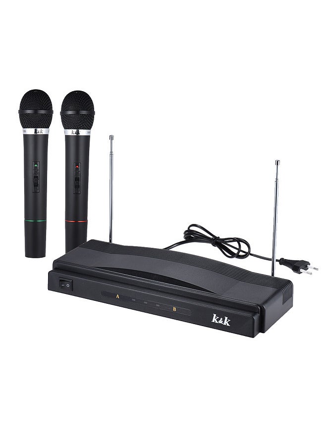 Generic - Studio Wireless Mic Remote Microphone System Kit FM Transmitter Receiver with Audio Cable for KTV Teaching Show - Image 1