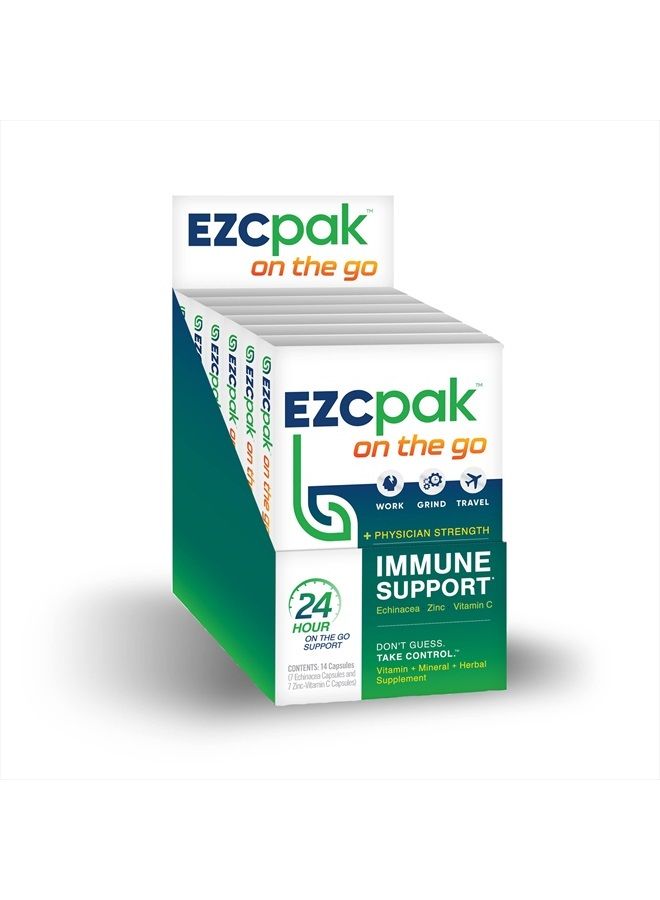 EZC Pak On The Go Immune System Booster with Echinacea, Vitamin C and Zinc for Immune Support (Pack of 6) - Image 1