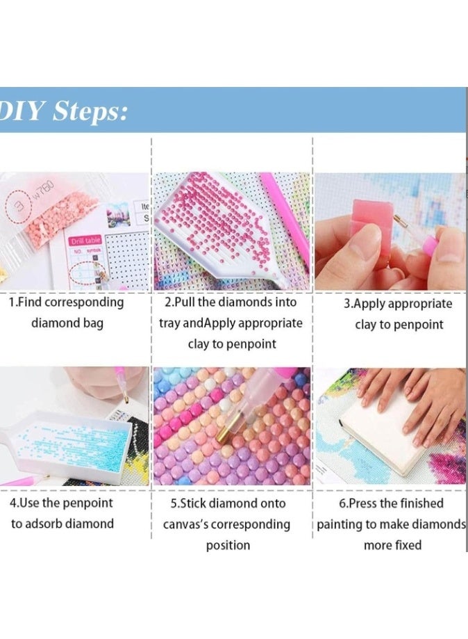 مجموعة الماس الفن، DIY 5D الدونات الخبز الماس اللوحة مجموعة، جولة كاملة الماس الحرفية ديكور الجدار المنزلي هدية 30x40cm (بلا حدود) - Image 4