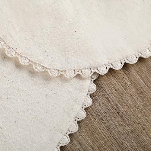 GZMM Baby Bib For Girls,Reversible Waterproof Handmade Natural Cotton Baby Drool Bib 0-12 months 2 Pack (off-white color, 0-12 months) - Image 4