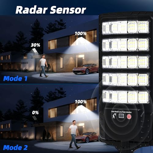 FOWSEEK Solar Street Lights Outdoor Waterproof 2 Pack High Lumen Solar Outdoor Flood Lights with Motion Sensor Lamparas Luces Solares para Exteriores Dusk to Dawn Commercial Lighting for Yard - Image 3