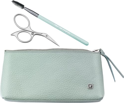ZWILLING Eyebrow Set with Brush and Scissors Leather Case Premium Mint - Image 1