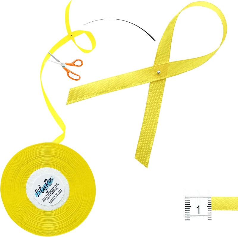 LilyRin Yellow Ribbon 1/4 Inches 36 Yards Satin Roll Perfect for Scrapbooking, Art, Wedding, Wreath, Baby Shower, Packing Birthday, Wrapping Christmas or Other Projects Solid - Image 4