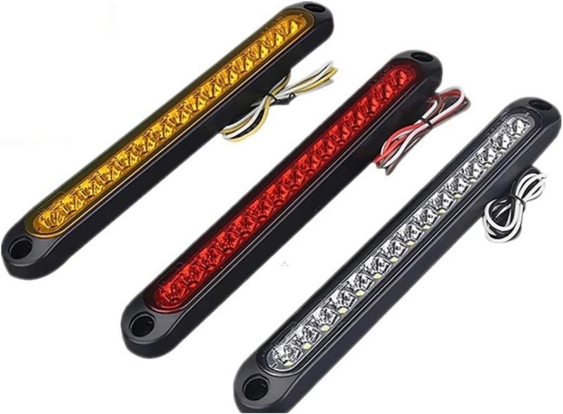 مصباح فرامل خلفي للسيارة مقاوم للماء مكون من 15 مصباح LED، جهد 12V أو 24V، ألوان: أحمر، برتقالي، أبيض (الموديل 24V، 9 قطع) - Image 3