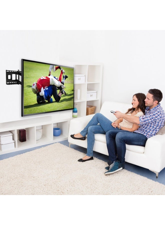 تي في حامل تلفزيون جداري متحرك بالكامل 32-65 بوصة | قاعدة تثبيت شاشة LED LCD OLED بلازما مع ذراع قابل للتمدد ودوران وإمالة 360 درجة | حامل تلفزيون قوي ومتوافق مع VESA - Image 2