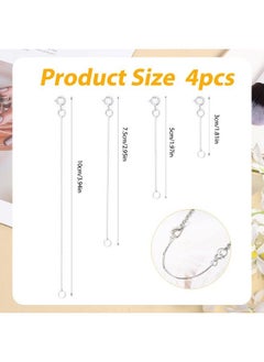 4Pcs Necklace Extension Chain 4 Size Jewelry Extenders Necklace Chain Extender Extension Chain For Jewelry Making Necklace Bracelet Anklet (White Gold) - pzsku/Z515466E63346549B2303Z/45/_/1688972346/a8054e83-d3ec-43e1-8b00-e7fea41a957e