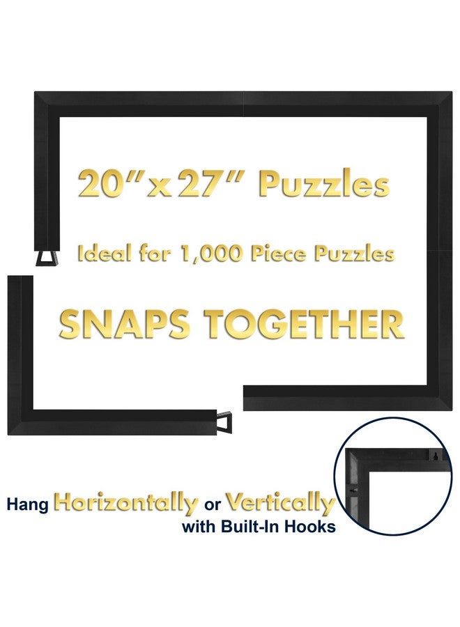 Funwares 20x27 Puzzle Frame - Sleek Matte Black Finish, Easy Assembly, No Glass/Plastic Cover Needed, Perfect for 1000 Piece Puzzles, Secure Fit with Built-In Hanging Hooks - Image 4