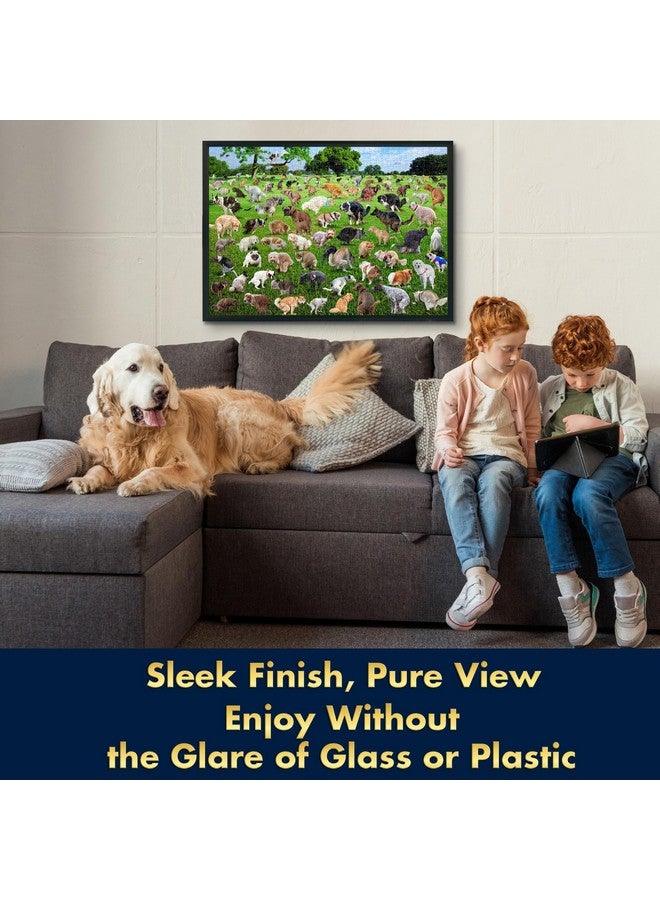 Funwares 20x27 Puzzle Frame - Sleek Matte Black Finish, Easy Assembly, No Glass/Plastic Cover Needed, Perfect for 1000 Piece Puzzles, Secure Fit with Built-In Hanging Hooks - Image 5