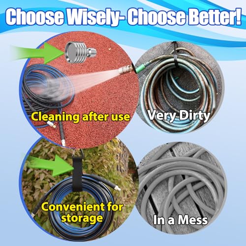 VIVIDWASH Sewer Jetter Kit for Pressure Washer50FT14 NPT Drain Cleaner Hose 5800PSI with 3 Sewer Jet NozzlesPearl Corsage PinMarking RingSpray NozzleTeflon TapeGloves - Image 3