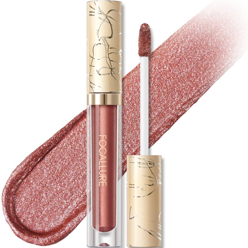 FOCALLURE Metallic Liquid LipstickNon Stick Cup Lip GlossHigh Impact Lip Color with Transferproof WearLong Lasting Waterproof Lipstick Makeup for WomenRope Brun - Image 3