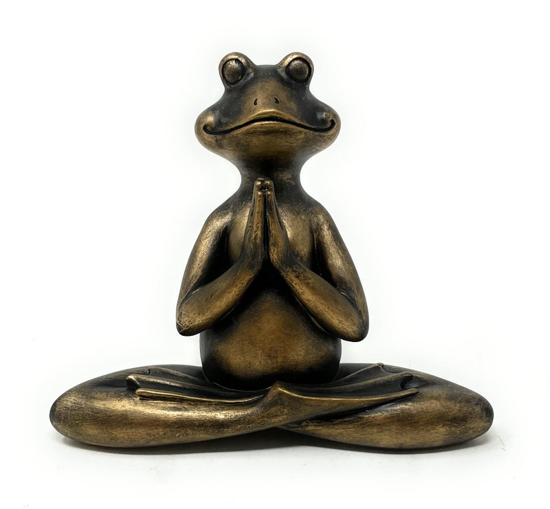 Natures Mark 6 H Resin Meditating Yoga Frog Statue Figurine Home Decorative Accent Decor for Tabletop Living Room Bedroom Office Desktop Cabinet Shelf