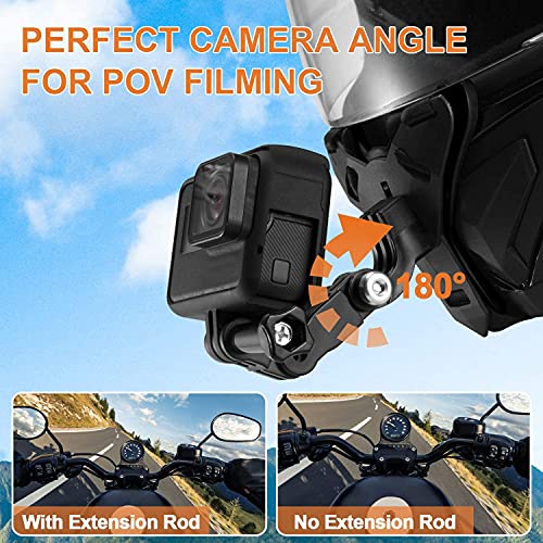ADOFYS Helmet Chin Strap Mount with Mobile Clip & Screw Compatible with All Smart Phones Go pro Hero 12/11/10/9/8/7/6,SJCAM, Yi, DJI Osmo Action & Other Action Cameras - Image 3