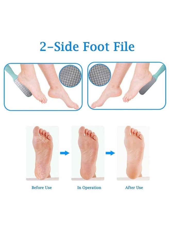 مبرد قدم، مقشر قدم مزدوج الجوانب، يزيل الجلد الميت والجلد القاسي من الكعبين المتشققين - متعدد الألوان - Image 4