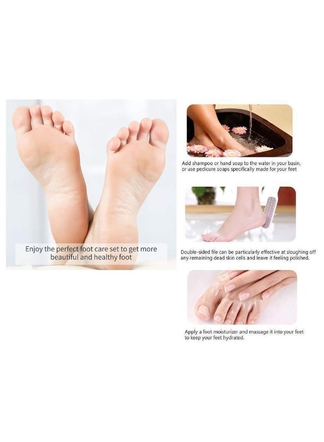 مبرد قدم، مقشر قدم مزدوج الجوانب، يزيل الجلد الميت والجلد القاسي من الكعبين المتشققين - متعدد الألوان - Image 5