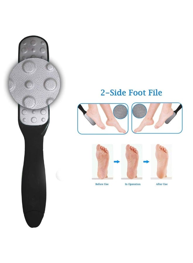 مبرد قدم، مقشر قدم مزدوج الجوانب، يزيل الجلد الميت والجلد القاسي من الكعبين المتشققين - متعدد الألوان - Image 3