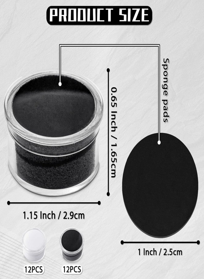 Koceci 24 PCS Small Display Box Clear Storage Containers Gemstone Display Case Round Containers Box Jewelry Organizer Container with Sponge Mat (White and Black) - Image 2