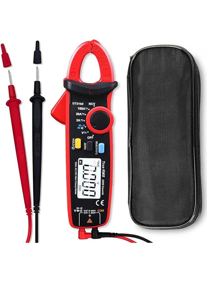 PROMASS promass UT210e Digital Clamp Meter AC DC Amp Meter Clamp Multimeter True RMS 2000 Counts Voltmeter Continuity Tester Capacitor HVAC Tool Multi Tester  - Image 1