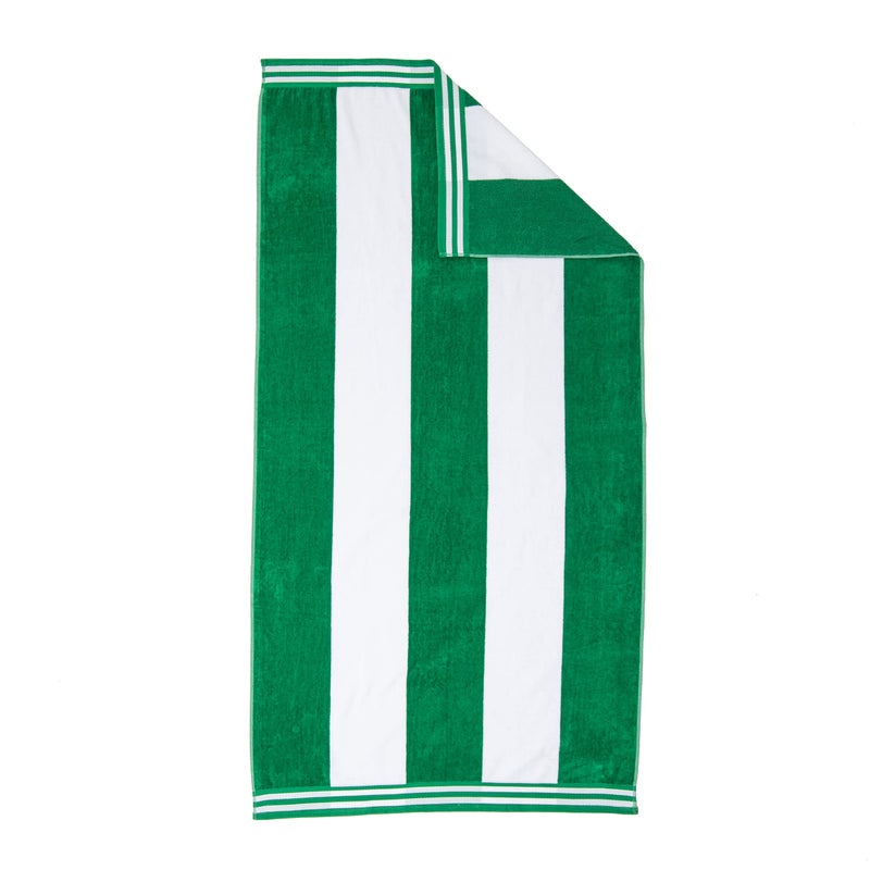 Superior Cotton Cabana Striped Beach Towels Colorful Towels for Adult Kid Pool Swimming Sand Travel Large Oversized Absorbent Fast Drying Bath Basics Cabana Collection 1 Piece Dark Green - Image 1