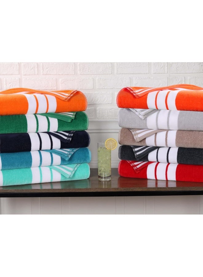 Superior Cotton Cabana Striped Beach Towels Colorful Towels for Adult Kid Pool Swimming Sand Travel Large Oversized Absorbent Fast Drying Bath Basics Cabana Collection 1 Piece Dark Green - Image 4