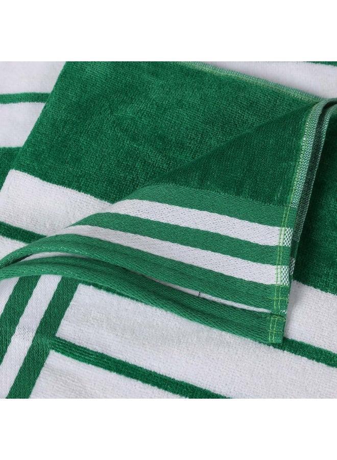 Superior Cotton Cabana Striped Beach Towels Colorful Towels for Adult Kid Pool Swimming Sand Travel Large Oversized Absorbent Fast Drying Bath Basics Cabana Collection 1 Piece Dark Green - Image 2