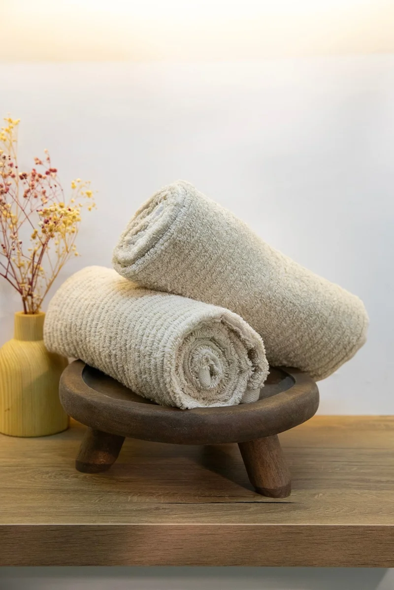 فافورا Line Luxury Cotton 2-Pack Hand Face Towel 50X90 - Beige