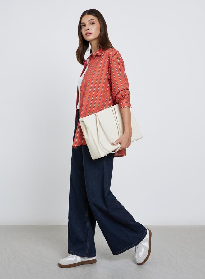 تايك تو بلوزة فضفاضة مخططة - Image 1