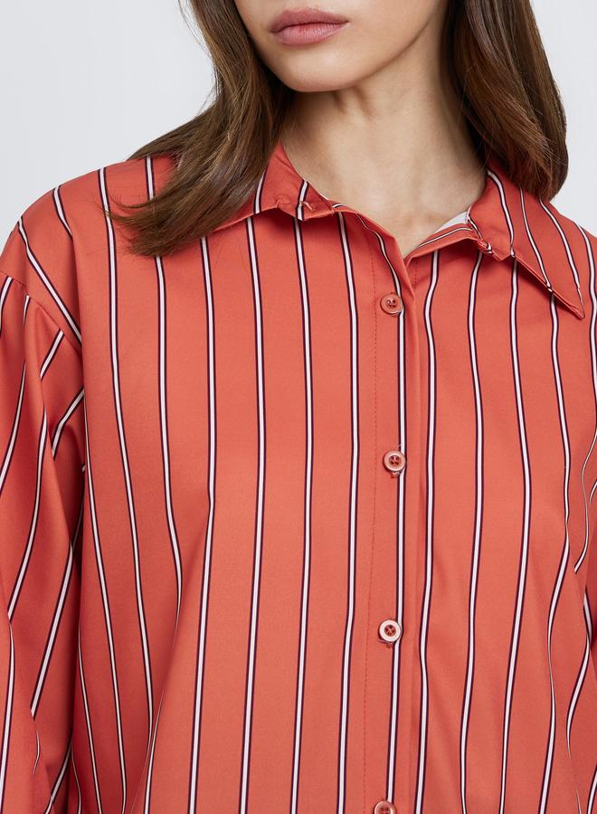 تايك تو بلوزة فضفاضة مخططة - Image 4