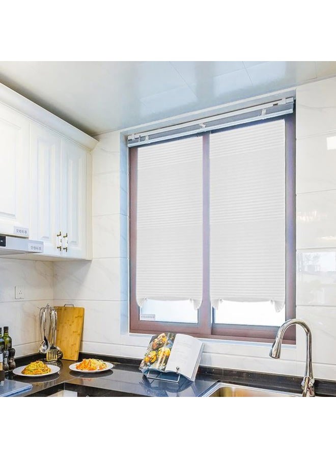 JstDoit 2 Pack Temporary Blinds for Window, Self Adhesive Pleated Blinds Cordless No Drill Fabric Blinds Room Darkening Shades Blackout Shades for Bathroom Kitchen Office 23.6 * 59Inch(W*H) - Image 3