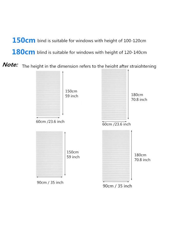 JstDoit 2 Pack Temporary Blinds for Window, Self Adhesive Pleated Blinds Cordless No Drill Fabric Blinds Room Darkening Shades Blackout Shades for Bathroom Kitchen Office 23.6 * 59Inch(W*H) - Image 4