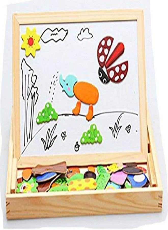 لعبة ألغاز مغناطيسية خشبية تعليمية للأطفال من Hnt Kids مع لوحة لعب (متعددة الألوان) - Image 3