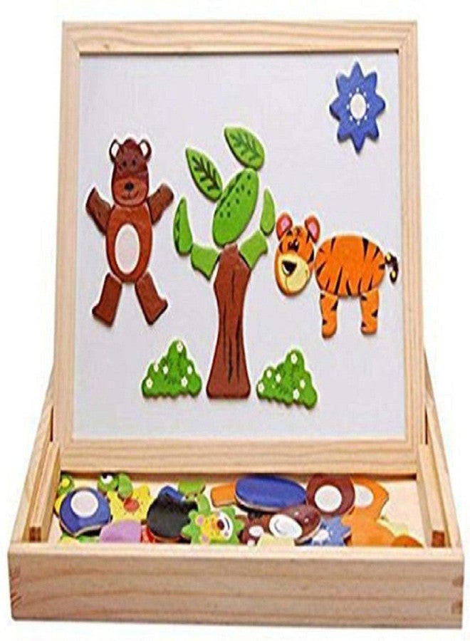 لعبة ألغاز مغناطيسية خشبية تعليمية للأطفال من Hnt Kids مع لوحة لعب (متعددة الألوان) - Image 1