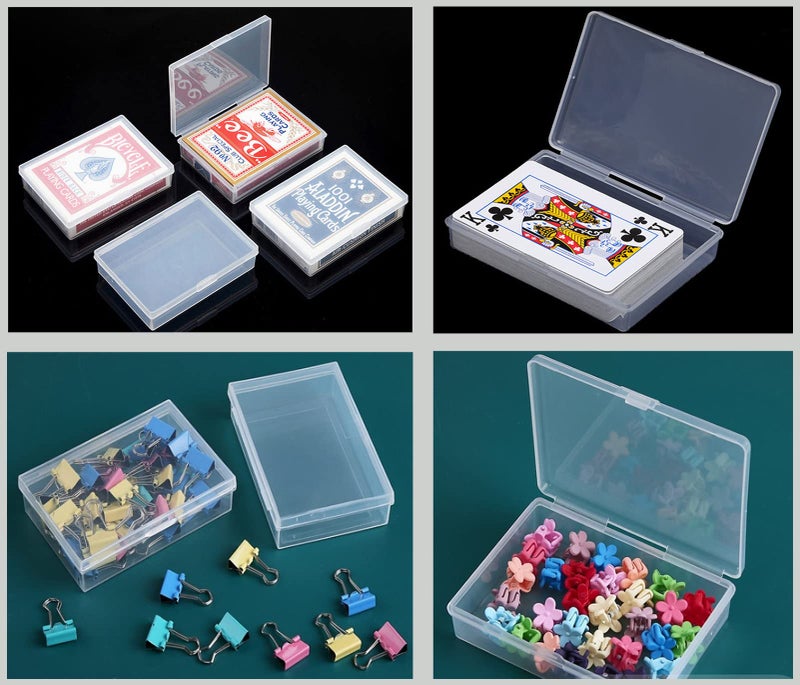 Gansita Clear Plastic Playing Card Boxes Snaps Closed Poker Gaming Playing Card Deck Cases Holder Plastic Storage Box Clear Trading Card Box Card Storage Organizer for Bank Business Card (10Pcs) - Image 4