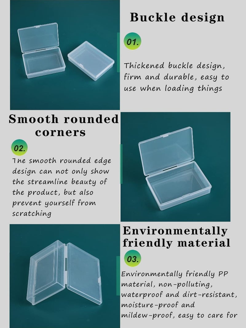 Gansita Clear Plastic Playing Card Boxes Snaps Closed Poker Gaming Playing Card Deck Cases Holder Plastic Storage Box Clear Trading Card Box Card Storage Organizer for Bank Business Card (10Pcs) - Image 3
