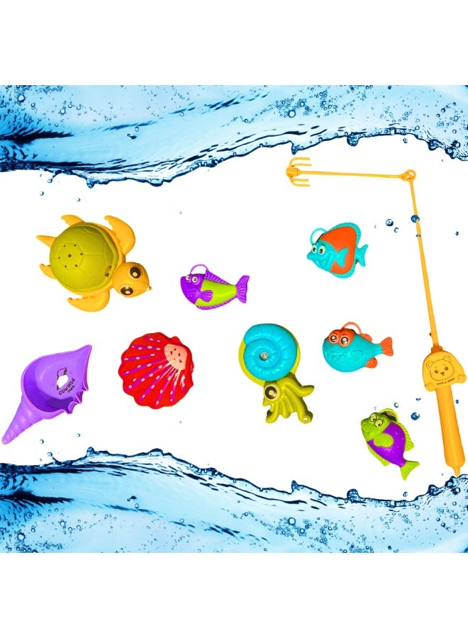 فيو مجموعة لعبة الصيد المغناطيسي من 9 قطع مع 1 مغناطيس وقضيب خطاف و8 أسماك ملونة كبيرة عائمة، ألعاب تعليمية للصيف في البرك الخارجية، متعة للأطفال من الأولاد والبنات، هدايا عيد ميلاد، هدايا حفلات داخلية وخارجية، ألعاب للأطفال من 1 إلى 5 سنوات، ألعاب حسية للحضانة والروضة، دلو رمل ومستلزمات مائية، ألعاب استحمام للأطفال الرضع والأطفال الصغار، هدايا حفلات للأطفال، حشو لصناديق الهدايا. - Image 5