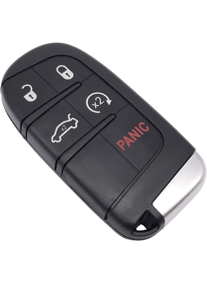 5 Buttons Replacement Uncut Key Remote Shell Cover for Jeep Dodge Chrysler Grand Cherokee Renegade Challenger Charger Dart Durango Journey Compass FIAT 500 500X 500L SUV, Keyless Entry Fob Case - Image 2