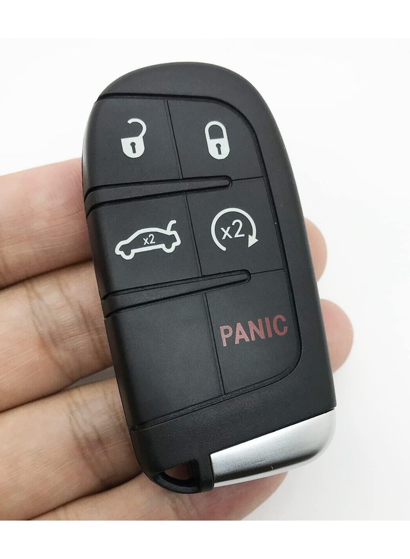 5 Buttons Replacement Uncut Key Remote Shell Cover for Jeep Dodge Chrysler Grand Cherokee Renegade Challenger Charger Dart Durango Journey Compass FIAT 500 500X 500L SUV, Keyless Entry Fob Case - Image 3