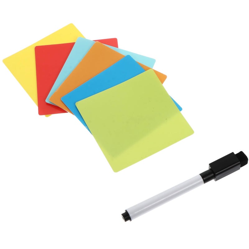 Self Adhesive Dry Erase Sticky Notes Reusable Index Tabs for Office School Home 6 Colors - Image 2