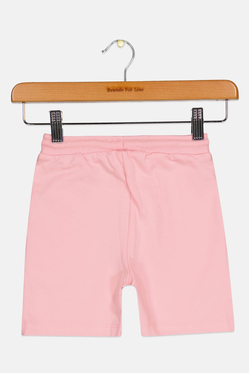 Disney Princess Toddlers Girl Graphic Print Basic Shorts, Pink  - Image 2