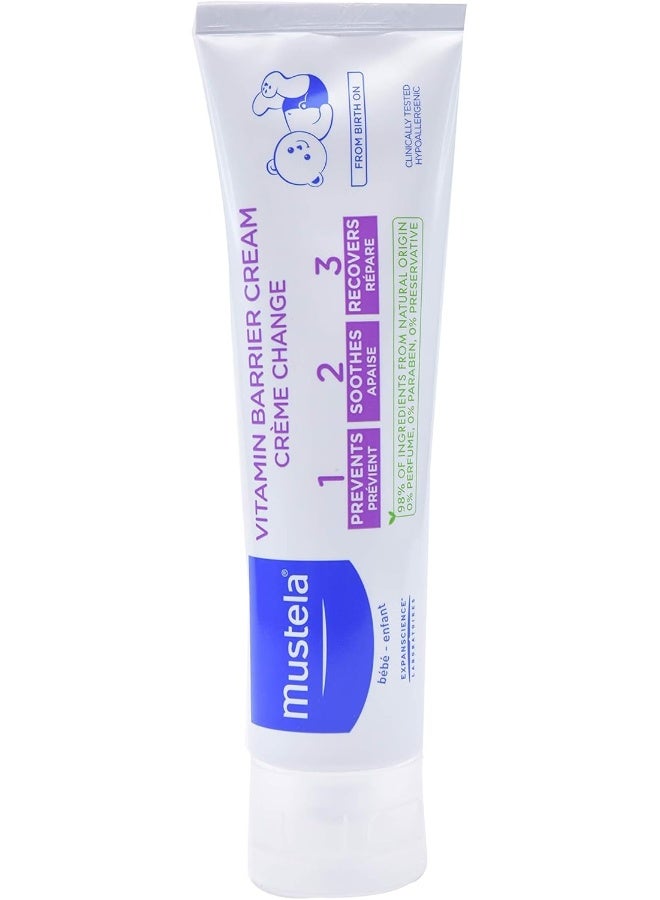 Mustela Baby 123 Vitamin Barrier Cream (Diaper Rash Cream) 100ml - Diaper Rash Relief Bundle - Image 2