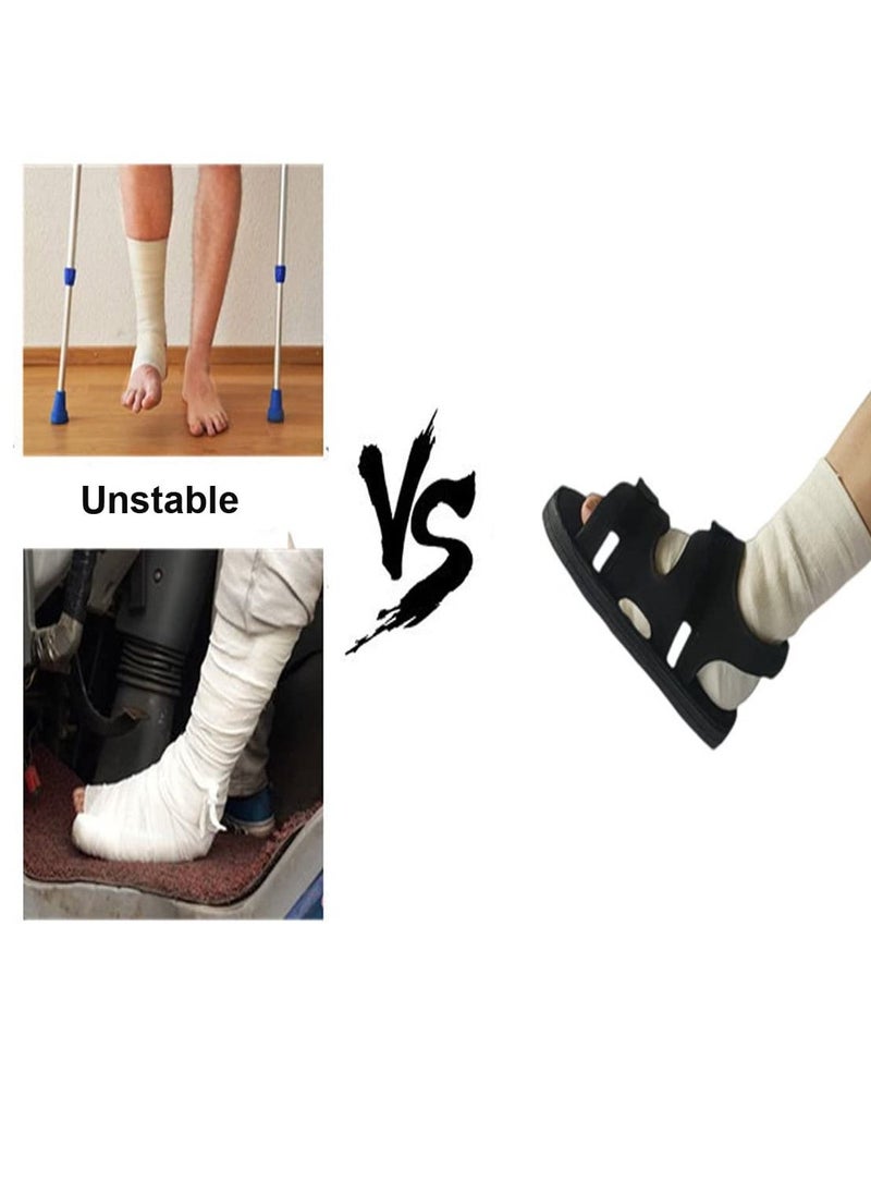 Post Op Shoe with Waterproof Leg Cast Cover, Adjustable Walking Boot Recovery Plaster Shoe Cover Medical Boot for Foot Injuries Sprained Ankle Broken Foot Toe Post Surgery Kids Women Men, M Size - Image 2