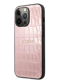 GUESS Guess PU Leather Croco Case Hot Stamped Lines And Metal Logo For iPhone 15 Pro Max  (6.7)  - Image 3