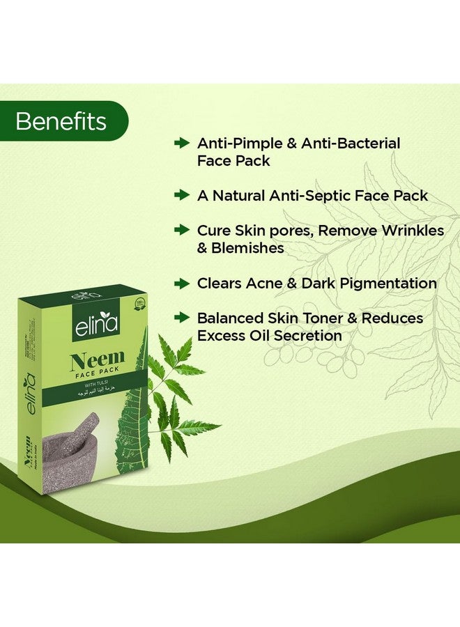 Elina 100Gm (Pack of 2) Neem & Tulsi Face Pack | Ready-to-Use | Acne & Pimple Care, Oil Control & Skin Glow | Herbal Face Mask for Clear, Healthy Skin - Image 4