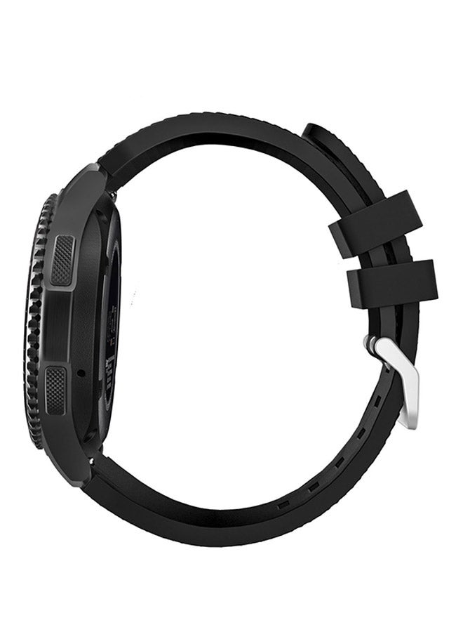 Silicone Replacement Band For Samsung Gear S3 Frontier/Classic Black - Image 2