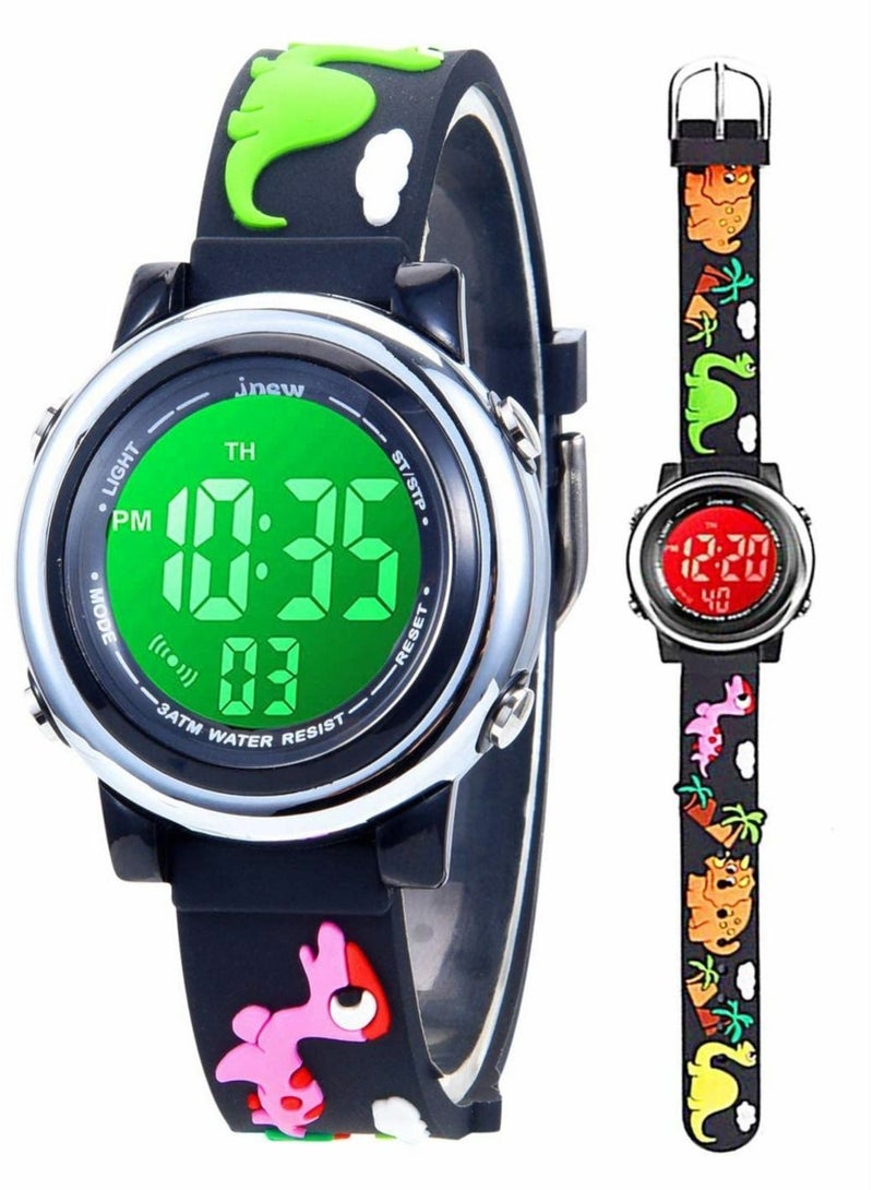 Toddler Kids Digital Watches,3D Cute Cartoon 7 Color Lights Waterproof Sport Electronic Wrist Watch with Alarm Stopwatch for 3-10 Year Boys Girls Little Children - Image 1