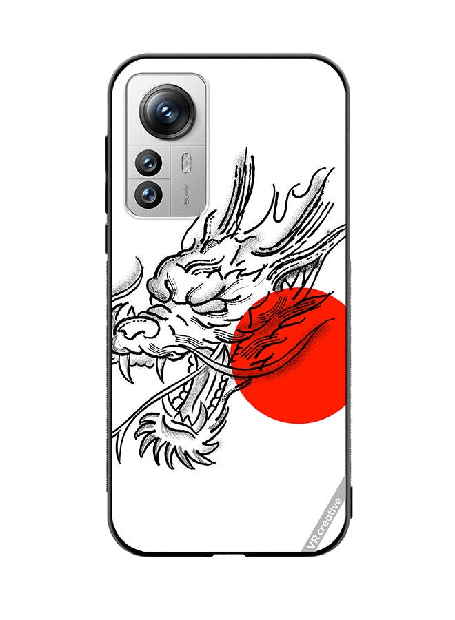 VR CREATIVE Protective Case Cover For Xiaomi 12X Red Dragon Design Multicolour - Image 1