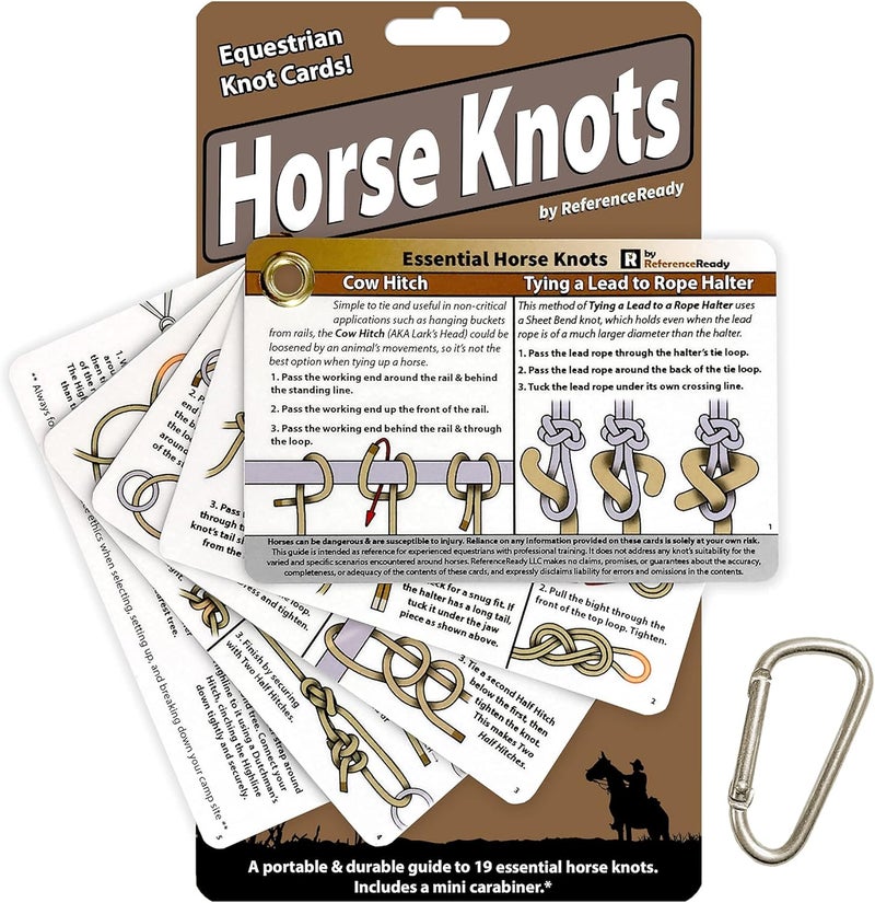 ReferenceReady Horse Knot Cards – Pocket Guide to 19 Pack and Trail Riding Knots - Horse Stuff for Girls and Boys - Image 1